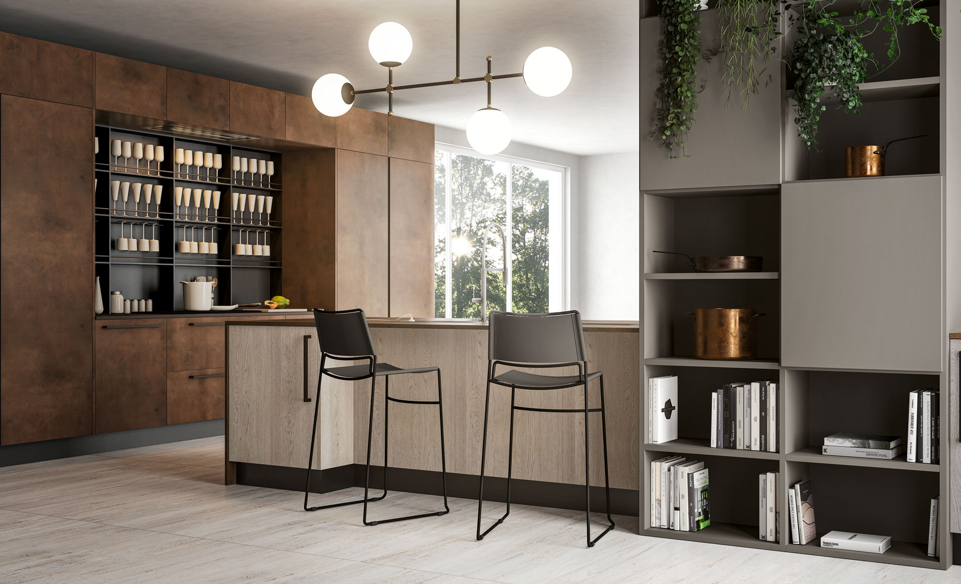 Copper-toned kitchen